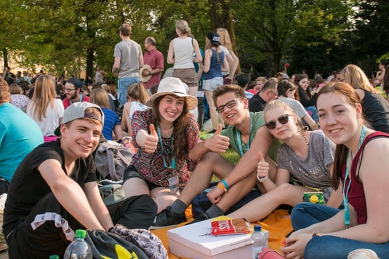 Junge Leute beim Picknick 2016